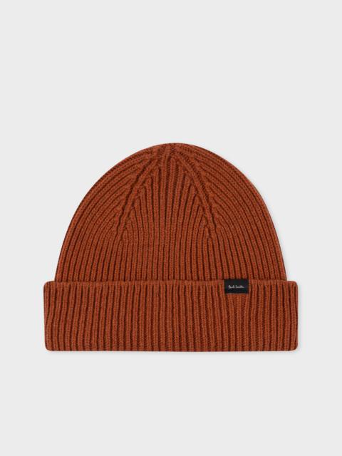 Paul Smith Cashmere-Blend Ribbed Beanie Hat