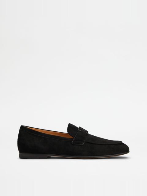 Tod's T TIMELESS LOAFERS IN PASHMY SUEDE - BLACK