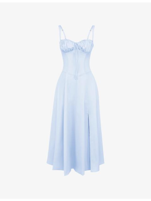 House of CB Carmen sleeveless cotton-blend midi dress