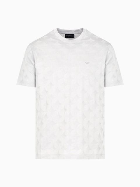 Jersey T-shirt with all-over jacquard graphic design motif