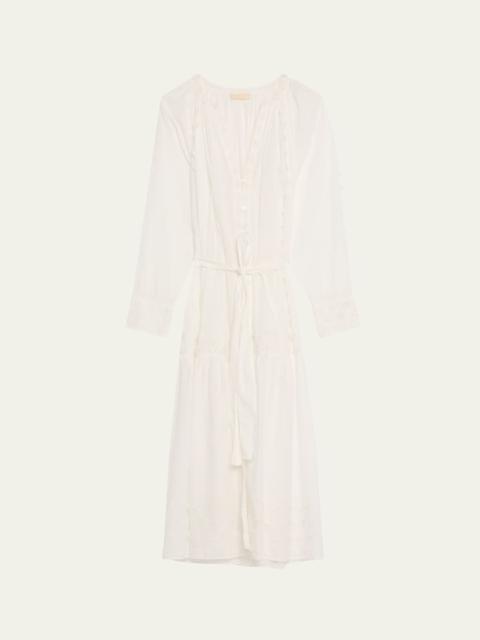 ULLA JOHNSON Emera Long-Sleeve Shirtdress Coverup