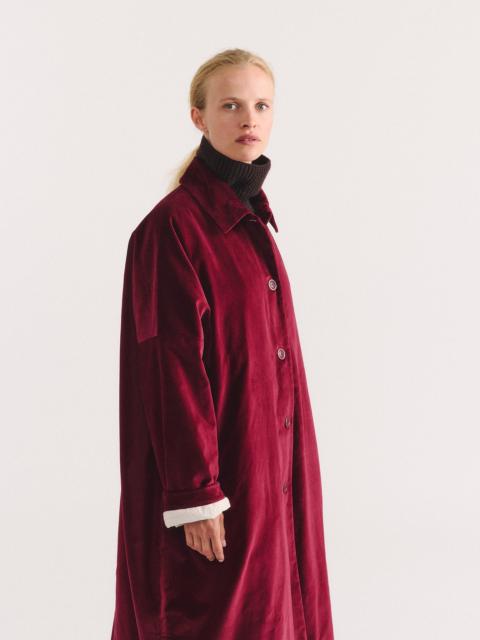 CASEY/CASEY BIG BLOBBY COAT - VELVET - WINE