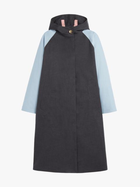 Mackintosh ORLA GREY COLOUR BLOCK BONDED COTTON HOODED COAT | LRF-301