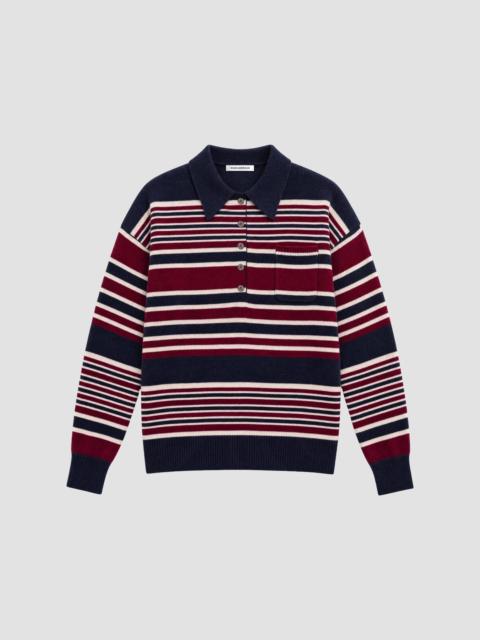 GOOD AMERICAN Women's The Oversized Striped Rugby Sweater - Multi Stripe