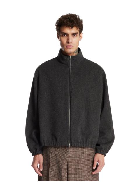Jil Sander Gray Cashmere Zip-Up Jacket