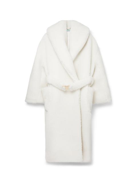 CASABLANCA Off-White Faux Shearling Robe Coat | REVERSIBLE