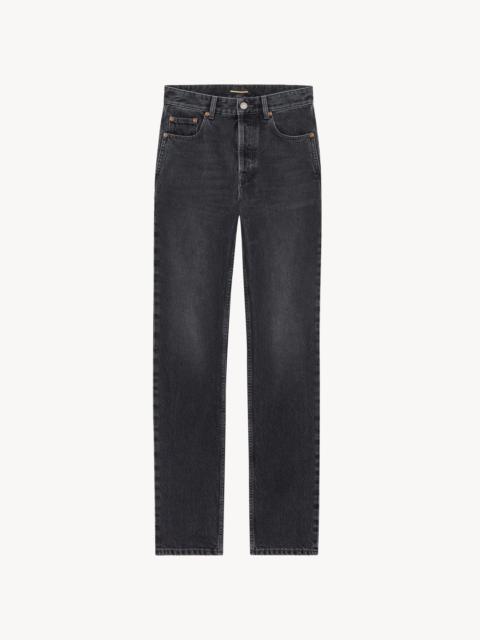 SAINT LAURENT STRAIGHT JEANS IN ASH BLACK DENIM