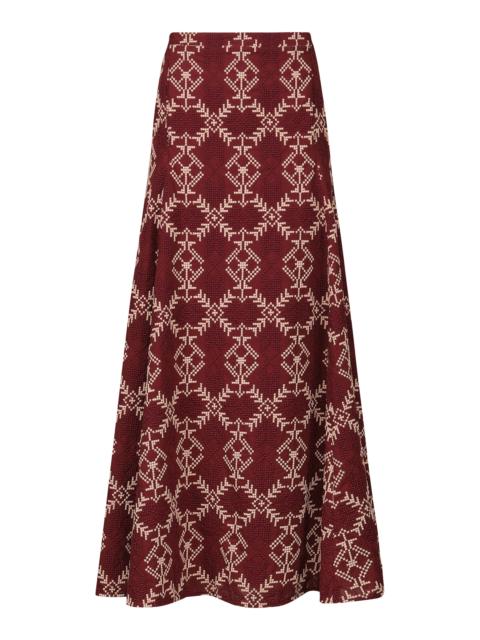 Johanna Ortiz A Song for the Riders Printed Maxi Skirt red