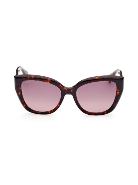 54mm Cat Eye Sunglasses in Shiny Red Havana /Bordeaux