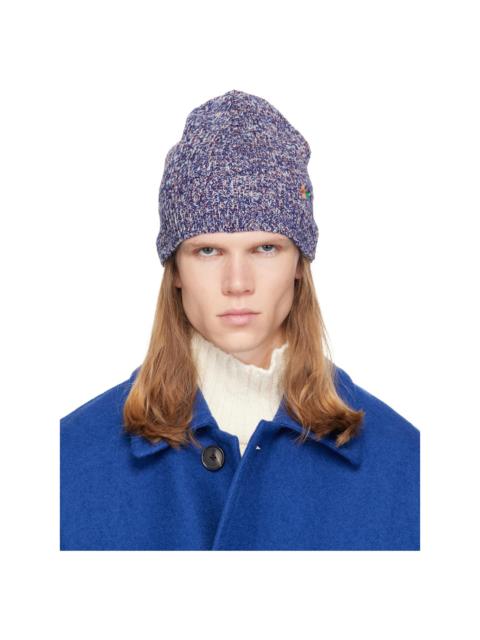 Dries Van Noten Navy Floral Beanie