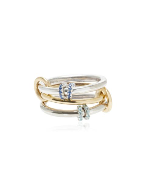 Spinelli Kilcollin Exclusive La Isla 18K Yellow Gold and Sterling Silver Jovie Bleu Ring blue
