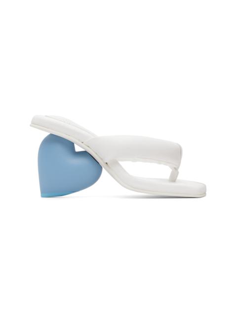 YUME YUME White Love Mule Heeled Sandals