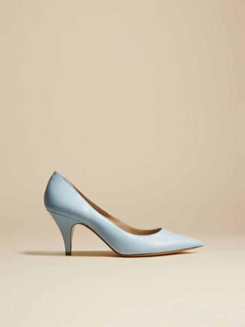 KHAITE The River Pump in Baby Blue Leather