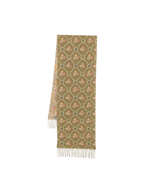 Kievnew floral-pattern fringed scarf