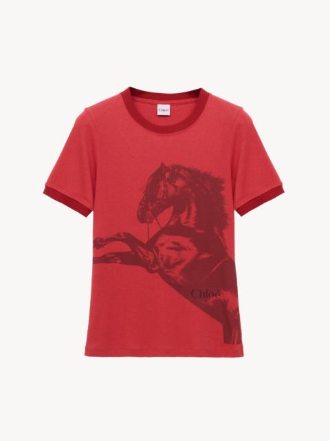 Chloé BABY FIT LOGO T-SHIRT IN CHINÉ JERSEY