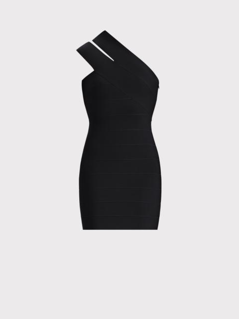 HERVE LEGER ICON ONE SHOULDER MINI DRESS