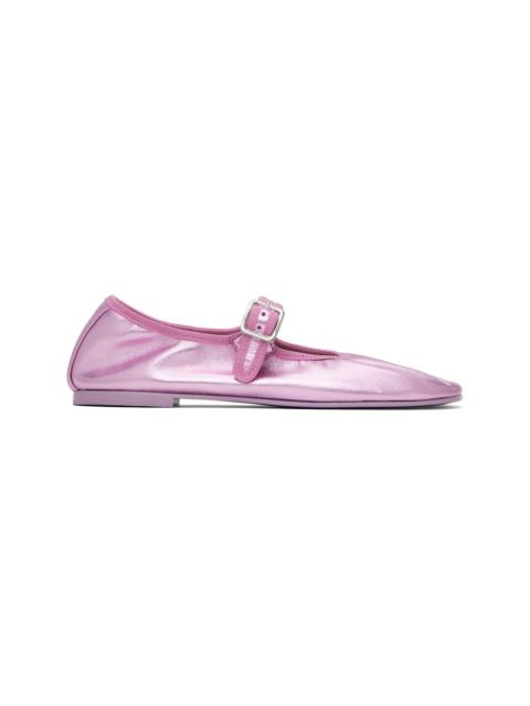 SANDY LIANG Pink Mary Jane Stretch Ballerina Flats
