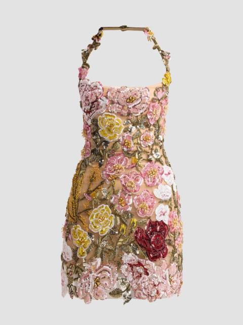 Oscar de la Renta Women's Floral-Embroidered Halter Cocktail Dress - Multi