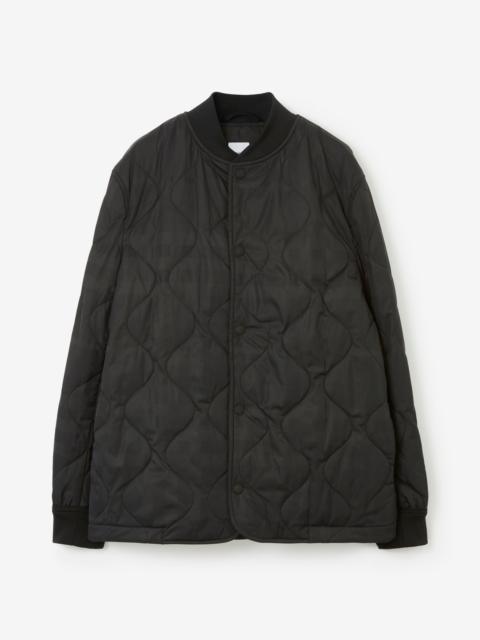 Burberry Quilted Check Nylon Bomber Jacket