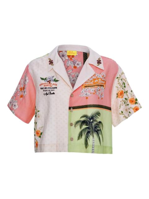 Agua by Agua Bendita floral-palm print crop shirt