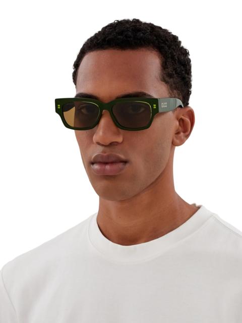 GUCCI Men's Gucci Lacquered 54MM Squared Sunglasses - Silver Green Brown