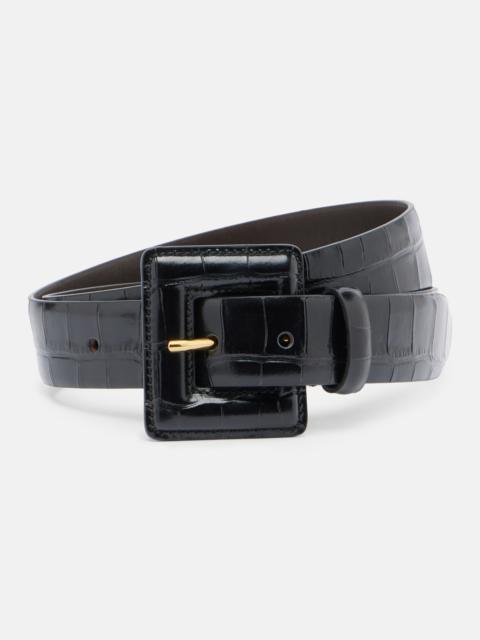 NOUR HAMMOUR Soma croc-effect leather belt