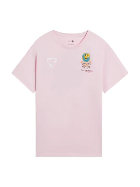 Li-Ning x Og_Slick Earth Graphic T-shirt 'Pink' AHSS299-4
