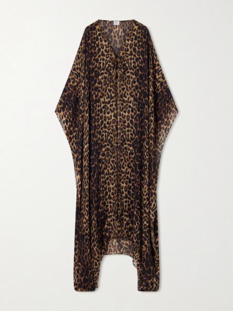SAINT LAURENT Leopard-print Wool Kaftan