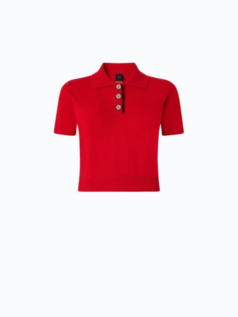 PINKO WOOL AND CASHMERE CROPPED POLO SHIRT