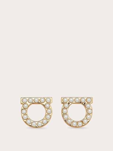 Gancini crystals and pearls earrings