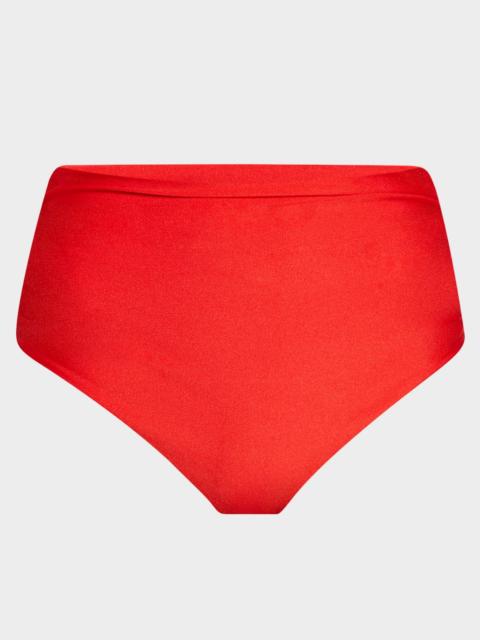SIMKHAI Teya Ruched High-Waist Bikini Bottoms