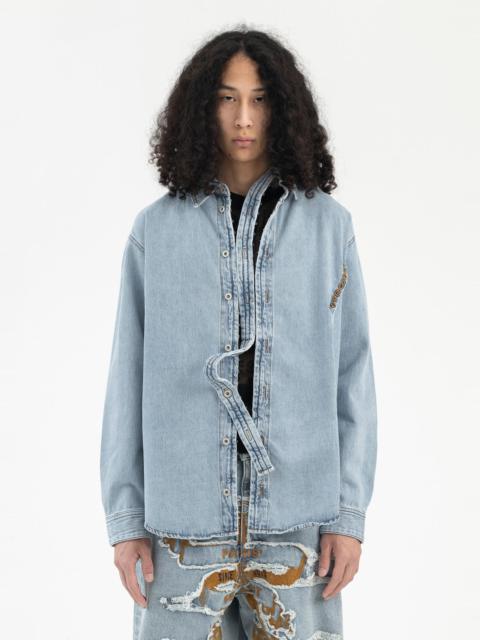 Y/Project ICE BLUE HOOK AND EYE DENIM SHIRT