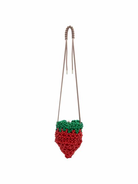 ALÉMAIS Wood Bead Strawberry Mini Bag