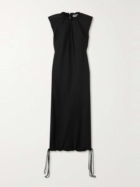 THE ATTICO Gathered jersey midi dress