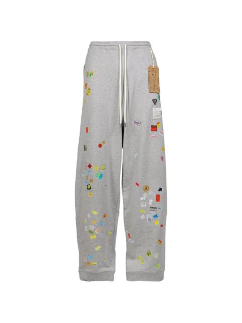 Maison MIHARAYASUHIRO price-tag sticker printed sweat pants