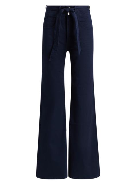 VERONICA BEARD Women's Rosanna Corset Wide-Leg Pants - Navy