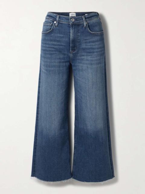 Citizens of Humanity Lyra frayed cropped high-rise wide-leg jeans Mid denim