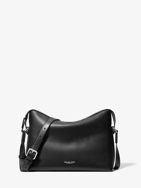 MICHAEL KORS Nicholas Medium Pebbled Leather Crossbody Messenger Bag