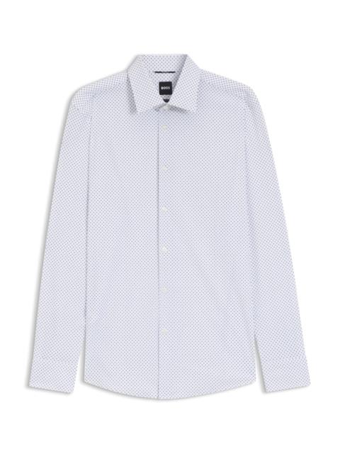 BOSS SLIM-FIT SHIRT IN PRINTED PERFORMANCE STRETCH FABRIC