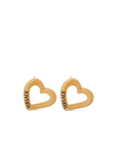 logo-print heart-motif earrings