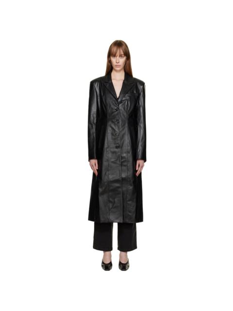 HALFBOY®️ Black Matrix Leather Coat