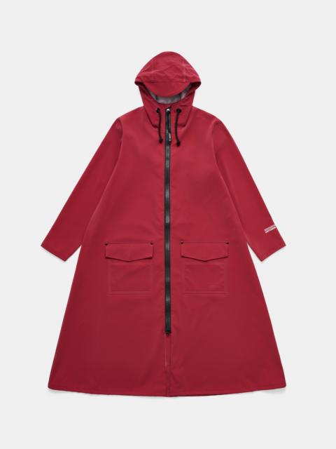 Stutterheim Mosebacke Long Patch Raincoat Matte Burgundy Burgundy