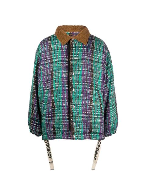 chunky-knit zip-up jacket
