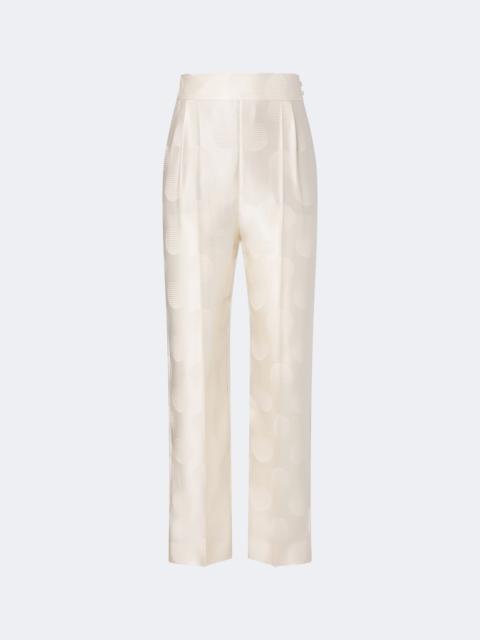 Valentino Polka-dot silk jacquard slim pants