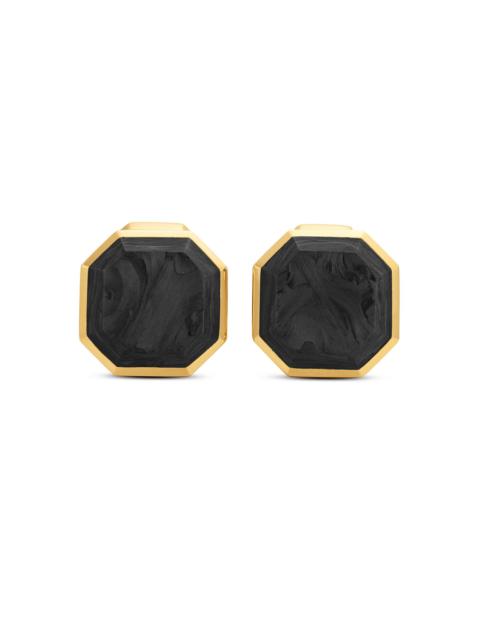 DAVID YURMAN Men's Forged Carbon Cufflinks in 18K Yellow Gold, 15.5MM - Forged Carbon