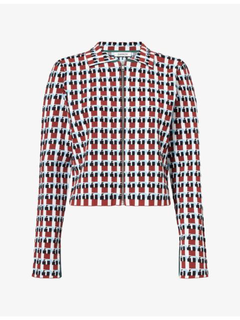 ZANKOV Sauve Geometric-Pattern Jersey Jacket