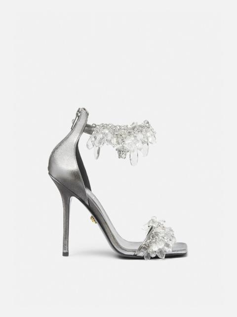 Crystal Chandelier Metallic Sandals