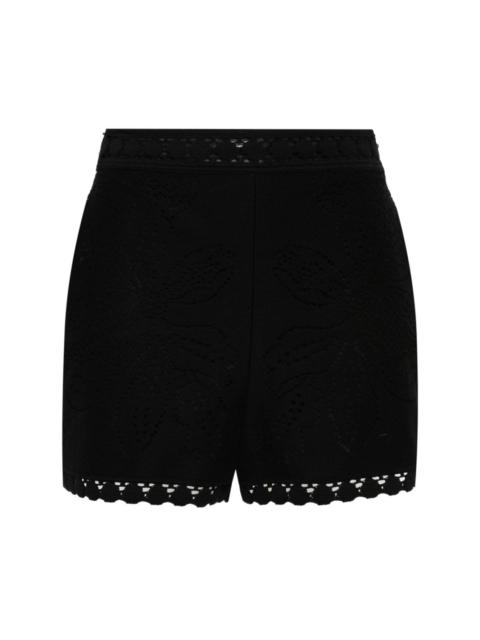 Valentino laser-cut knitted shorts