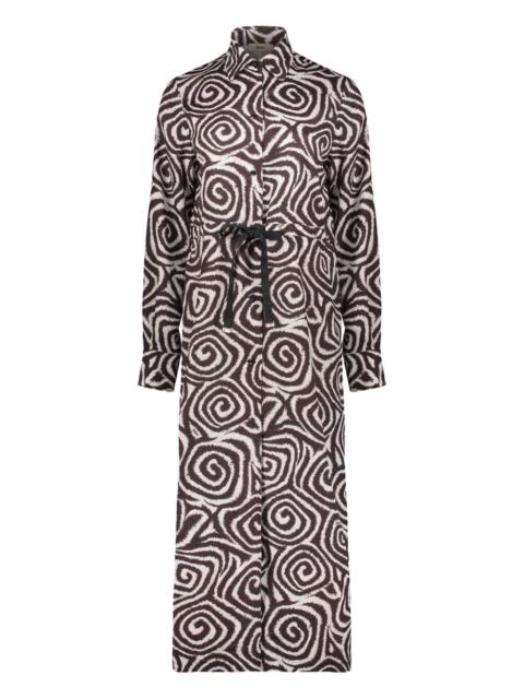 Herno high-collar belted dress