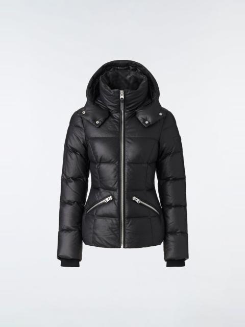 MADALYN (R) Leather down jacket with hood